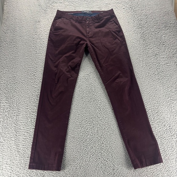 Scotch & Soda Chino Pants Mens 31x32 Burgundy Cotton Stretch Stuart Fit - Picture 1 of 11